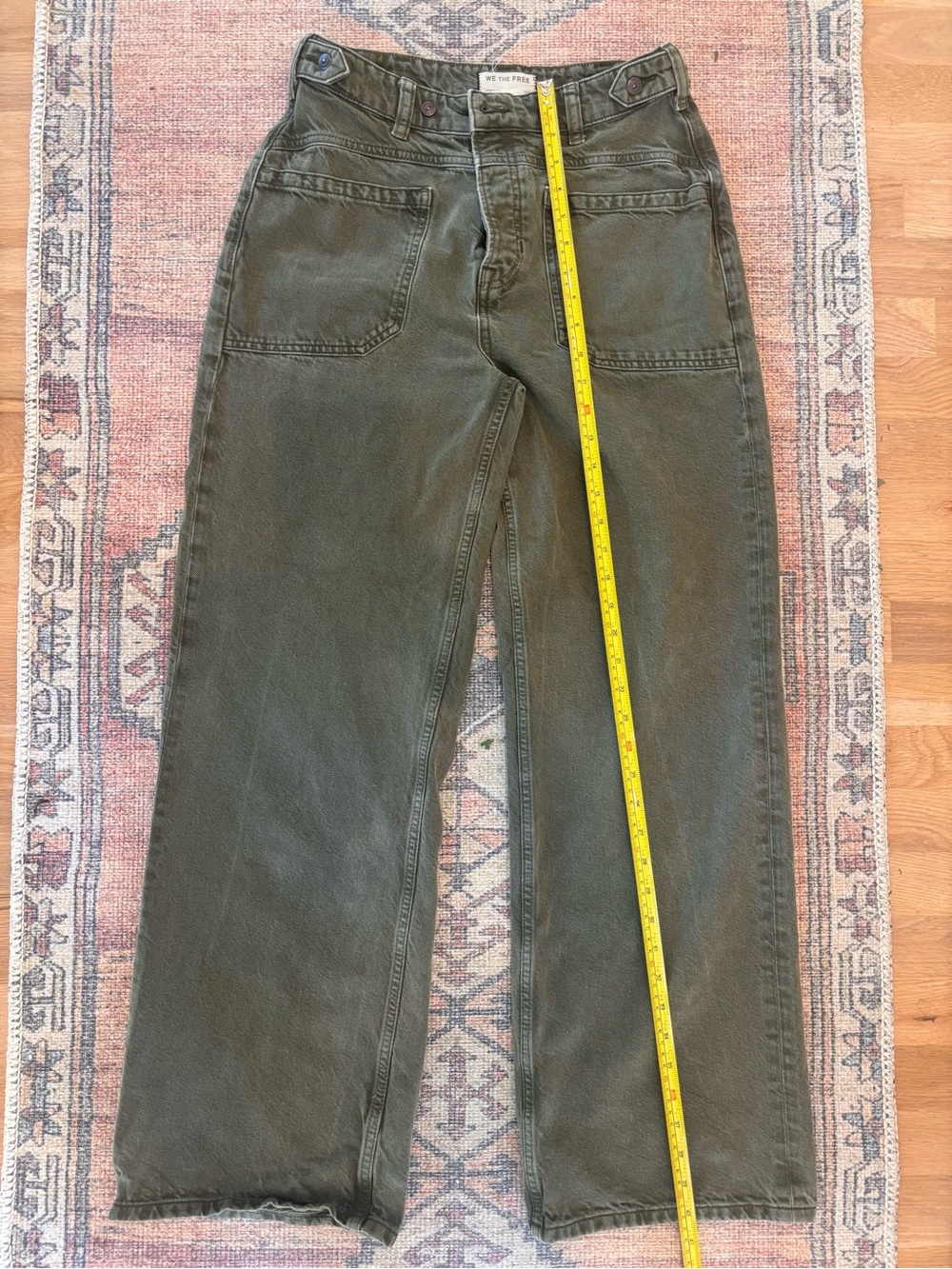 We The Free Olive Green Wide-Leg Utility Pants - Picture 2 of 5